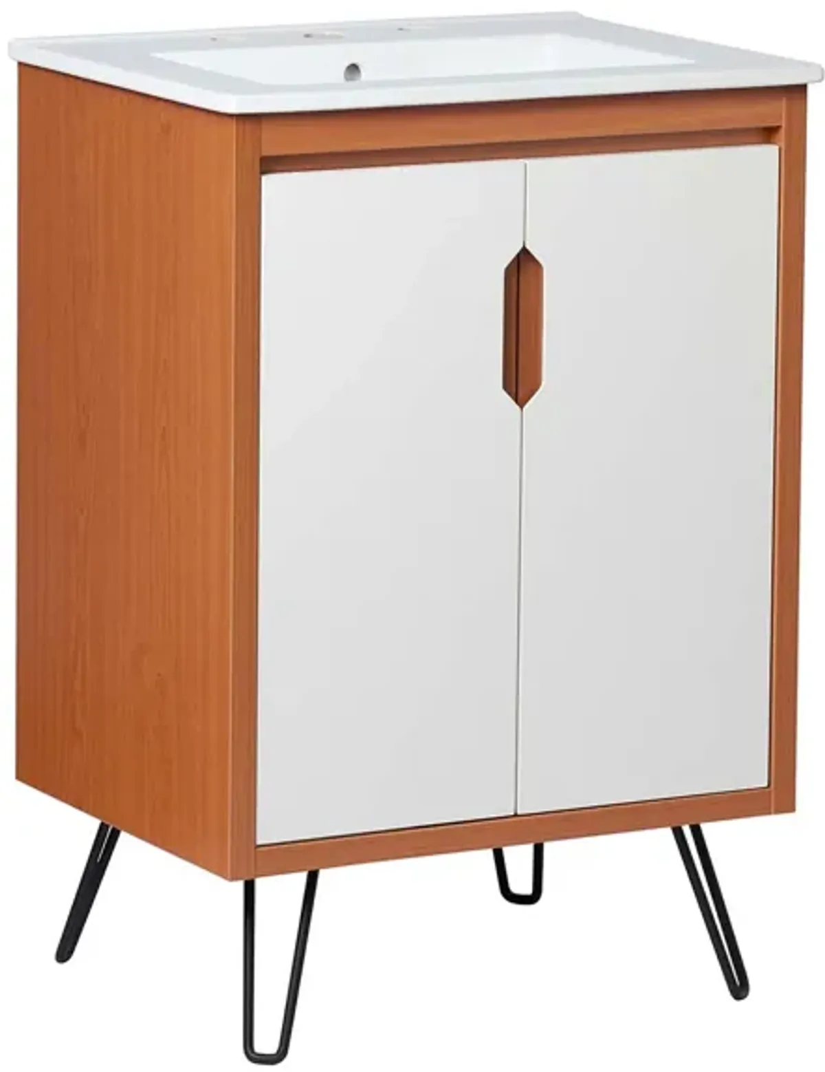 Energize Bathroom Vanity Basin Included by Modway 48" Double / Cherry White White