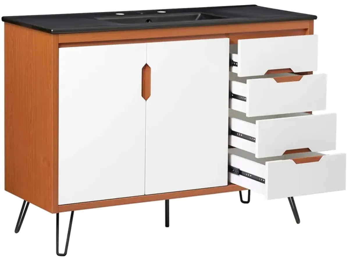 Energize Bathroom Vanity Basin Included by Modway 48" / Cherry White Black