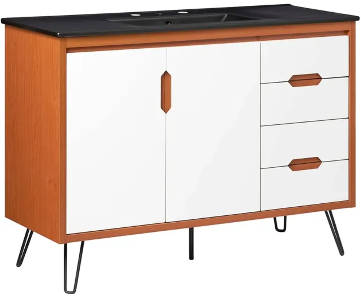 Energize Bathroom Vanity Basin Included by Modway 48" / Cherry White Black