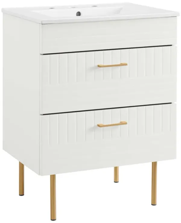 Daybreak Bathroom Vanity Basin Included by Modway 24" / White White