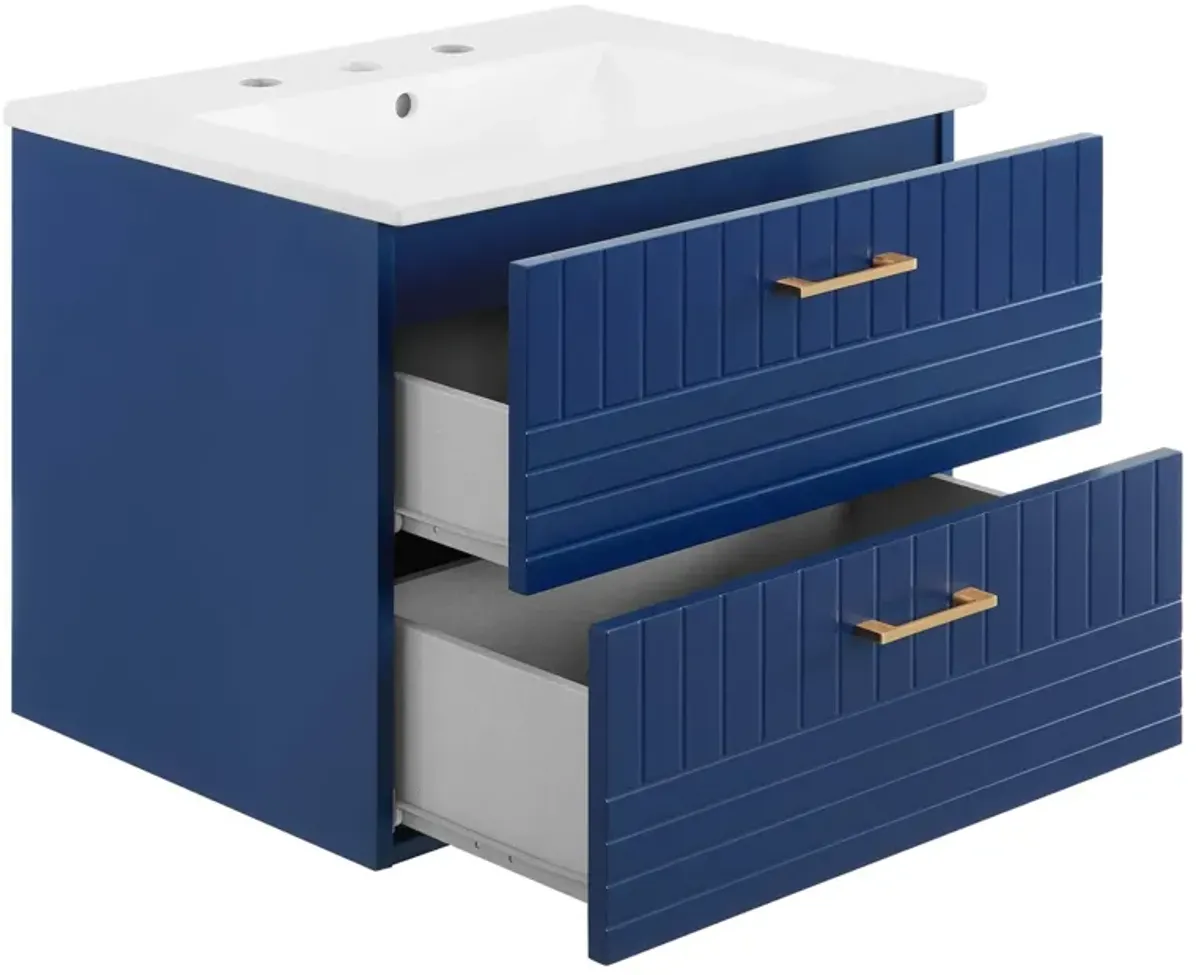 Daybreak Wall-Mount Bathroom Vanity Basin Included by Modway 24" / Blue White