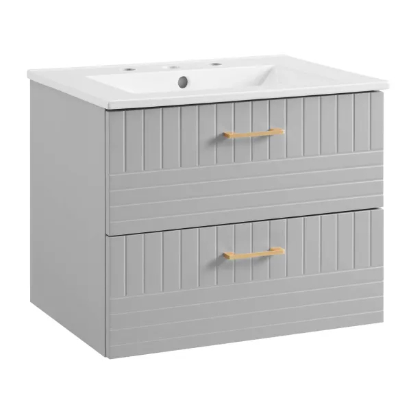 Daybreak Wall-Mount Bathroom Vanity Basin Included by Modway 24" / Light Gray White