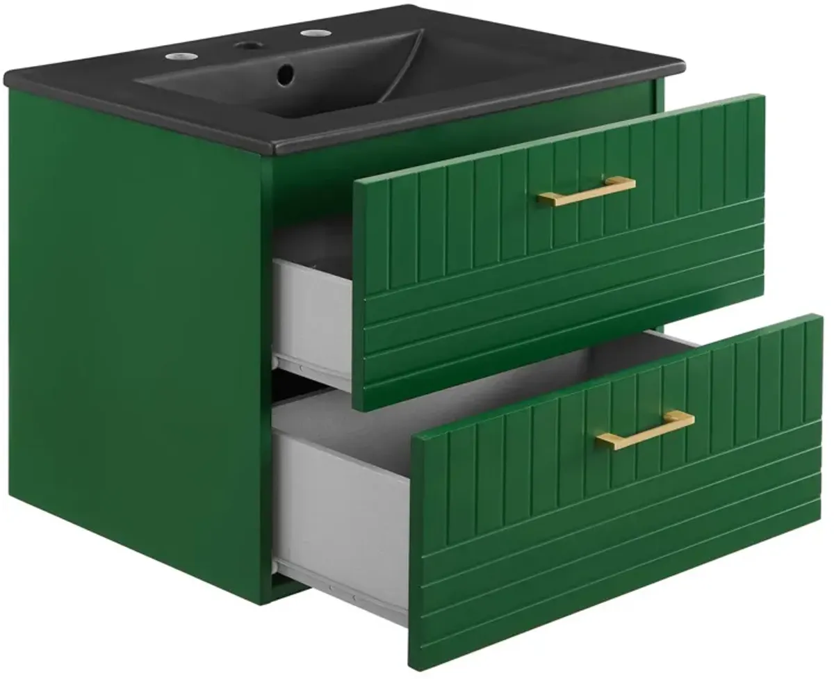 Daybreak Wall-Mount Bathroom Vanity Basin Included by Modway 24" / Green Black