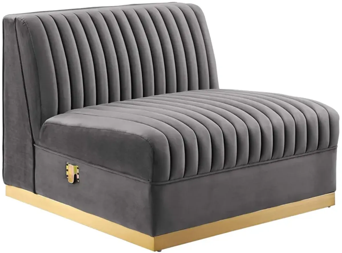 Sanguine 5-Piece Channel Tufted Performance Velvet Modular Sectional Sofa by Modway