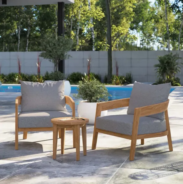 Brisbane 3-Piece Teak Wood Outdoor Patio Set by Modway