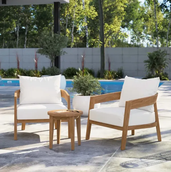 Brisbane 3-Piece Teak Wood Outdoor Patio Set by Modway