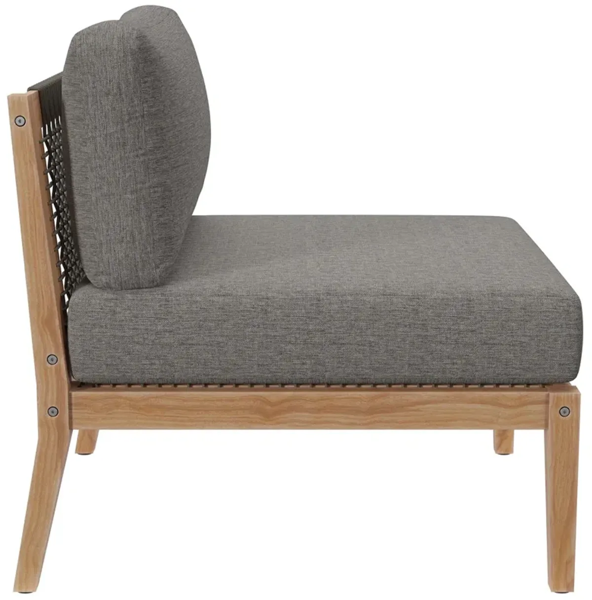 Clearwater Outdoor Patio Teak Wood Armless Chair by Modway Gray Graphite