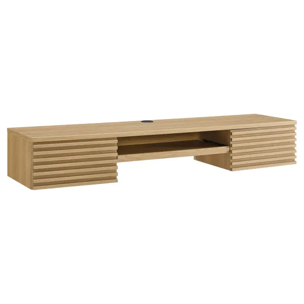Render Wall Mount Wood Office Desk by Modway Oak