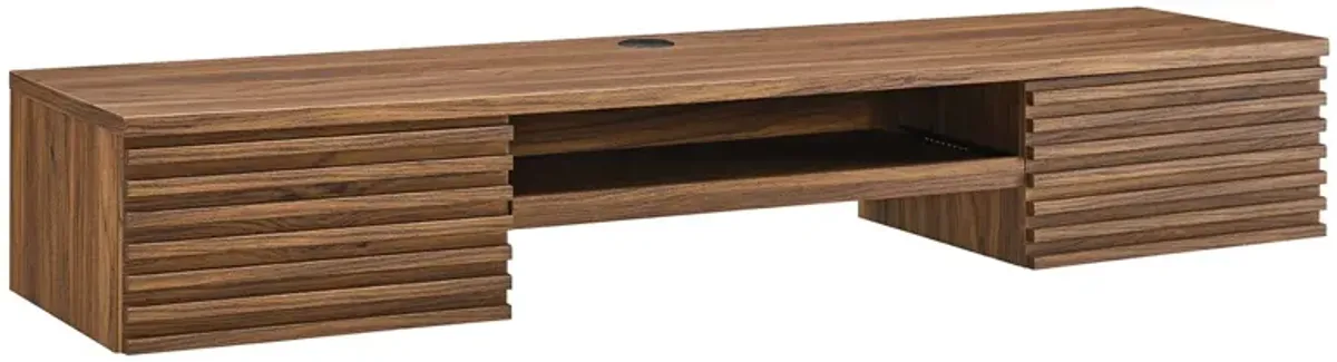 Render Wall Mount Wood Office Desk by Modway Walnut
