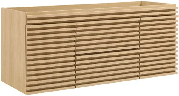 Render 48" Wall-Mount Bathroom Cabinet Basin Not Included by Modway 48" Single / Oak