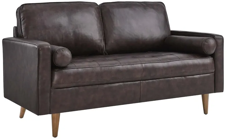 Valour Leather Loveseat by Modway