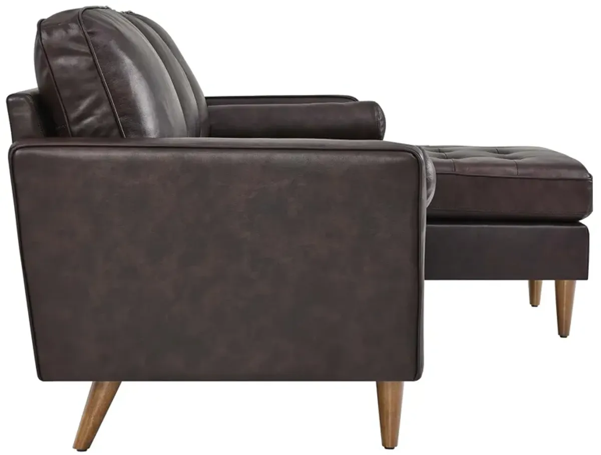 Valour 78" Leather Apartment Sectional Sofa by Modway