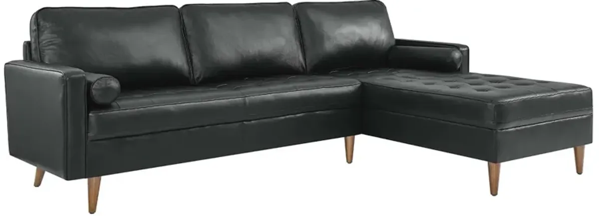 Valour 98" Leather Sectional Sofa by Modway Tan