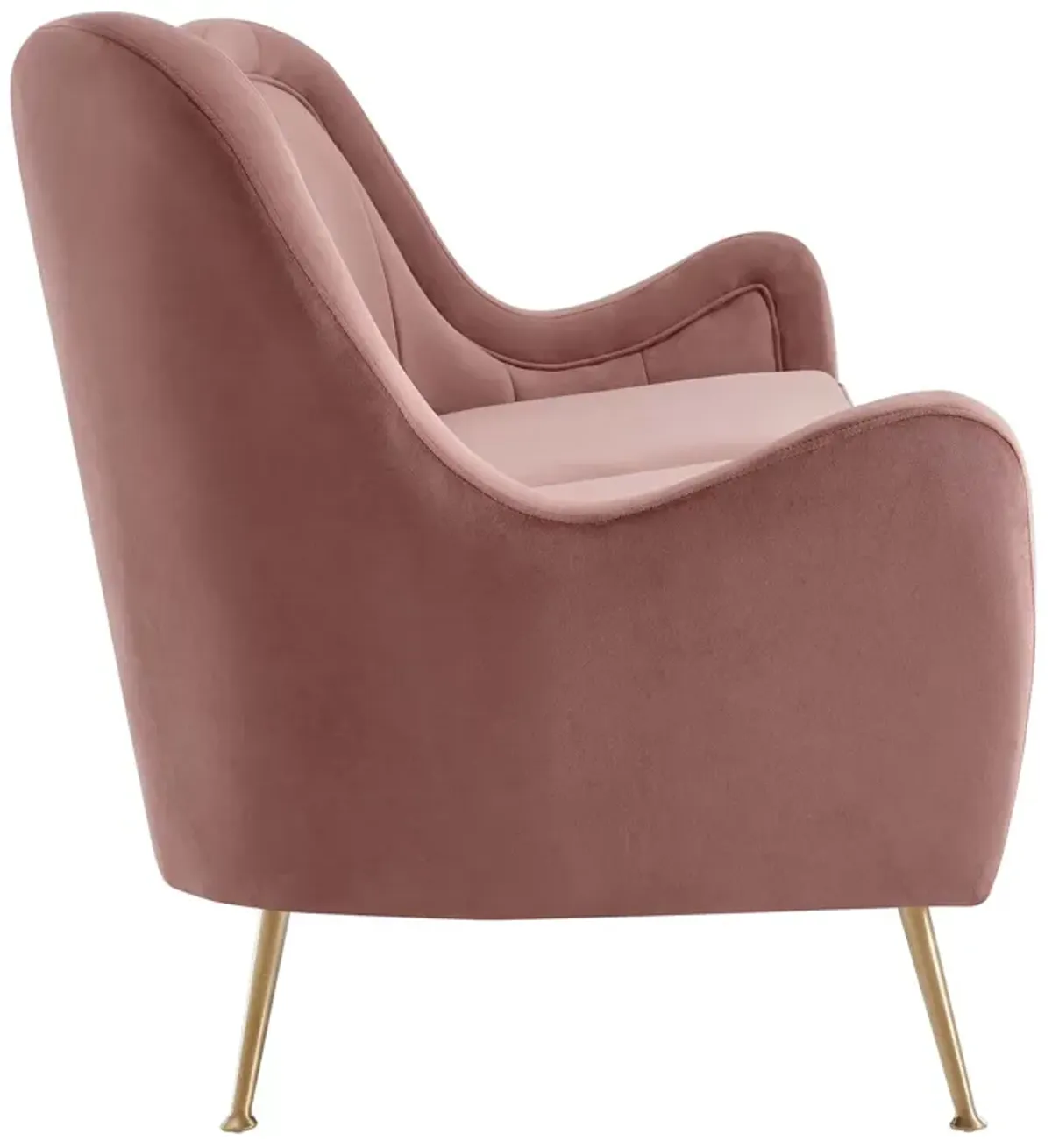 Cheshire Channel Tufted Performance Velvet Sofa by Modway Dusty Rose
