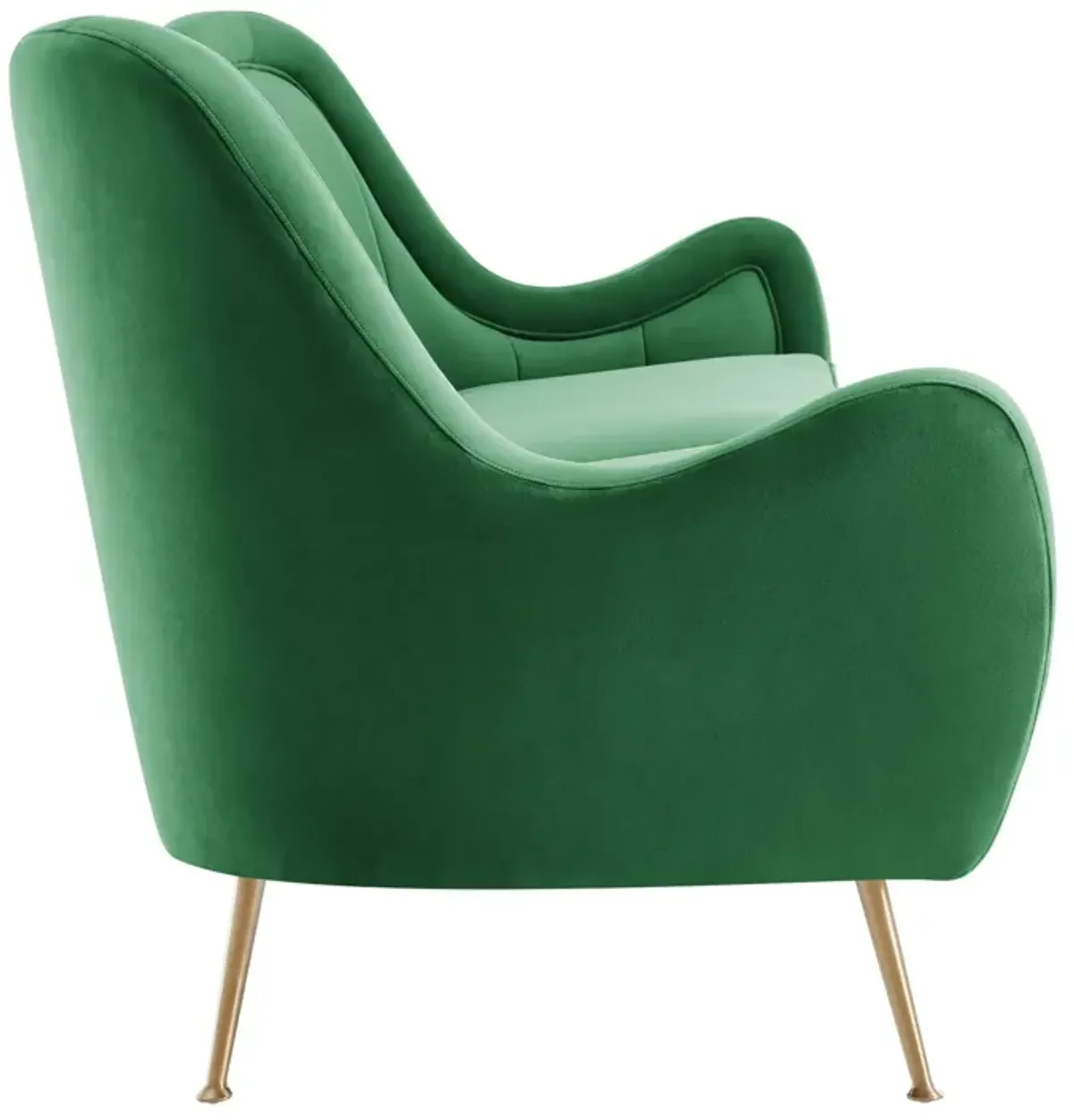 Cheshire Channel Tufted Performance Velvet Sofa by Modway Emerald