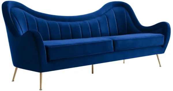 Cheshire Channel Tufted Performance Velvet Sofa by Modway Navy