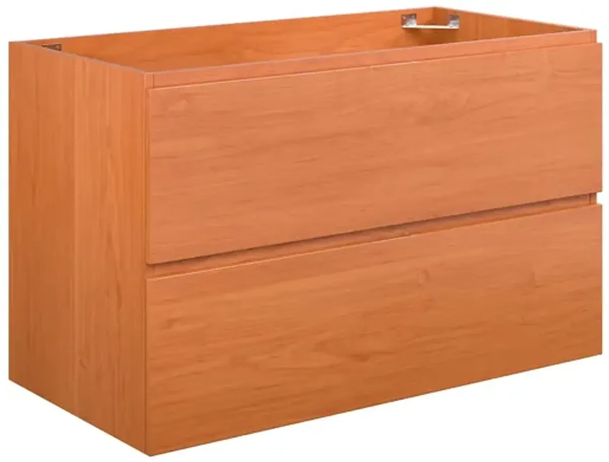 Scenic Wall-Mount Bathroom Cabinet Basin Not Included by Modway 36" / Cherry Walnut