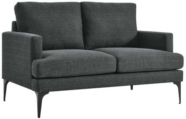 Evermore Upholstered Fabric Loveseat by Modway Gray