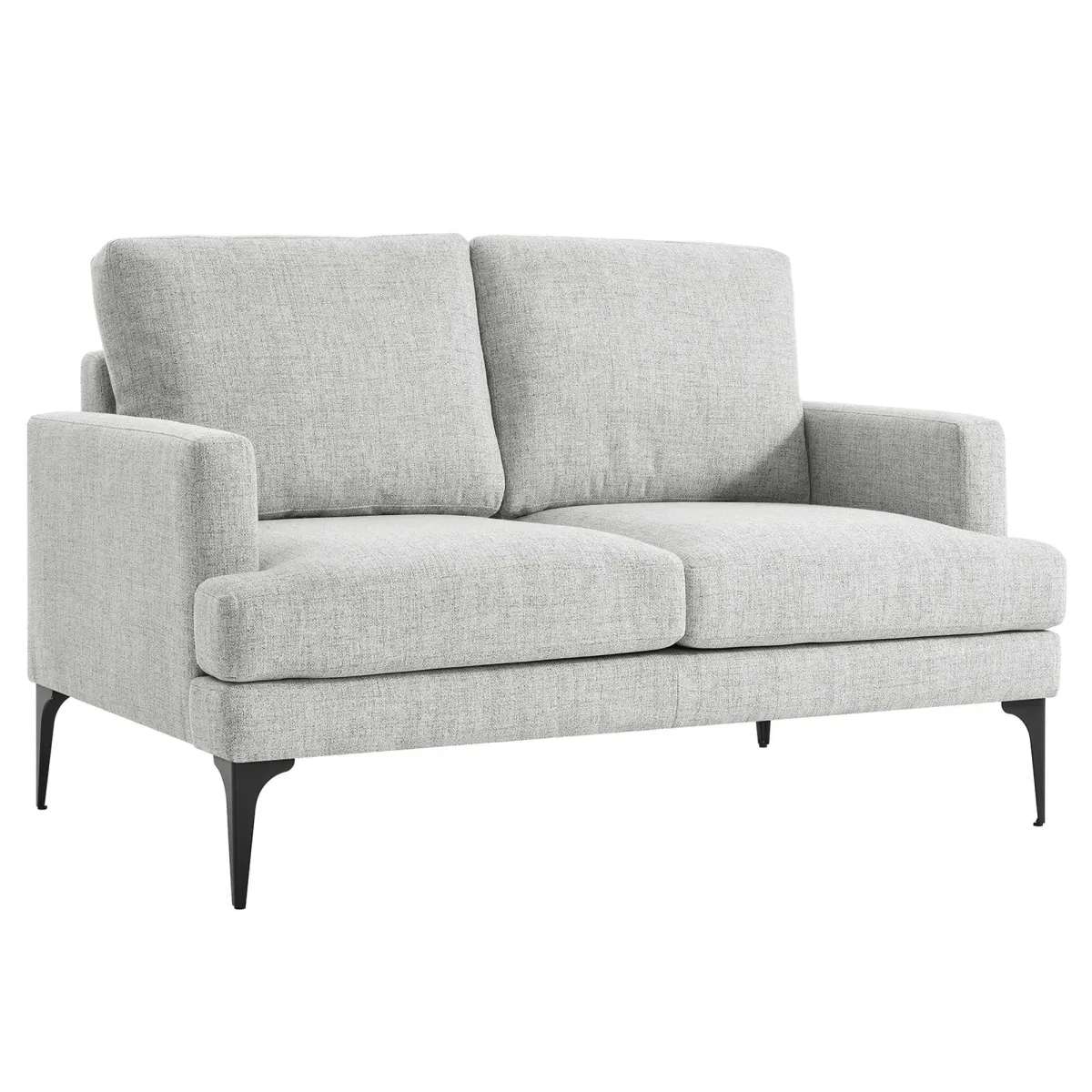 Evermore Upholstered Fabric Loveseat by Modway Light Gray