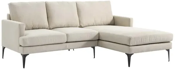 Evermore Right-Facing Upholstered Fabric Sectional Sofa by Modway Beige