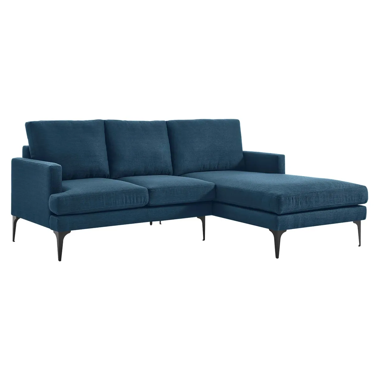 Evermore Right-Facing Upholstered Fabric Sectional Sofa by Modway Gray