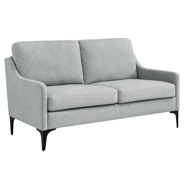 Corland Upholstered Fabric Loveseat by Modway Light Gray