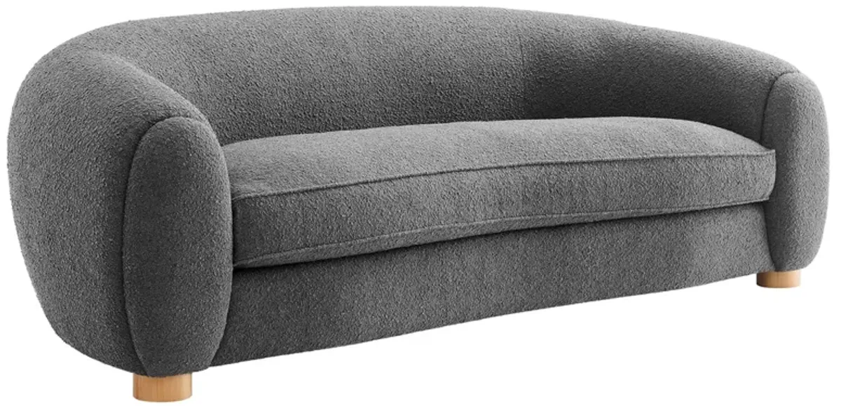 Abundant Boucle Upholstered Fabric Sofa by Modway Charcoal