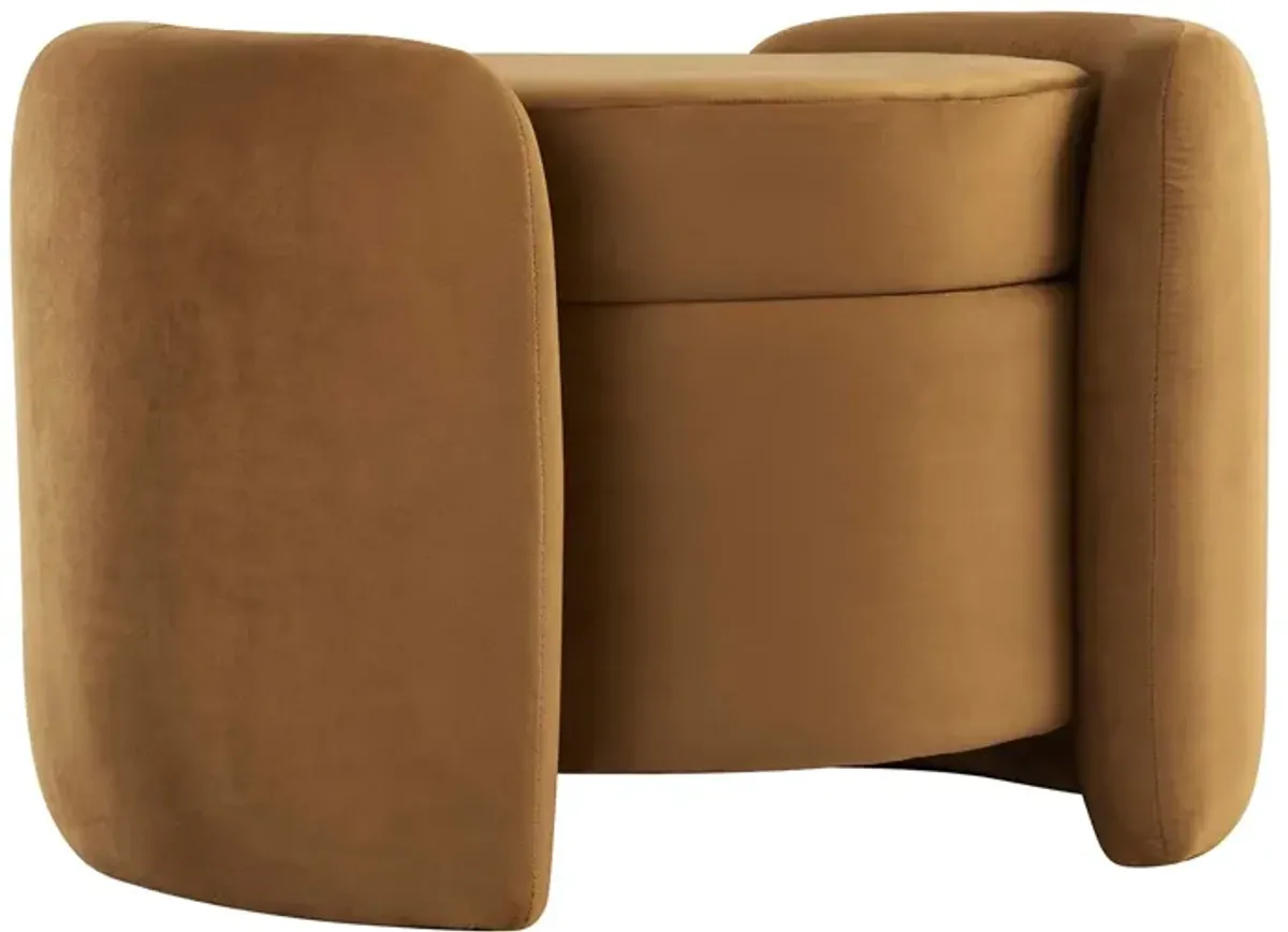 Nebula Upholstered Performance Velvet Ottoman by Modway Midnight Blue