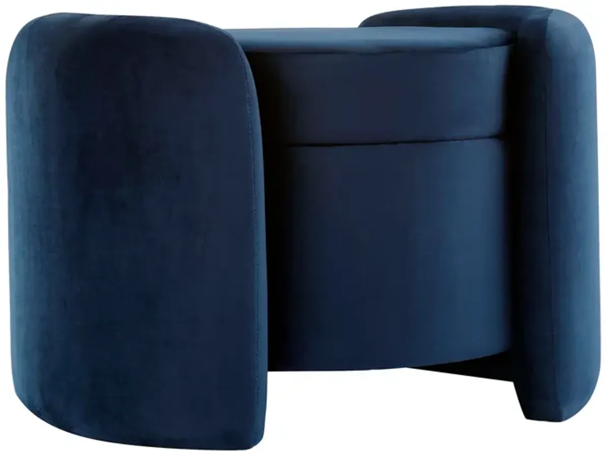 Nebula Upholstered Performance Velvet Ottoman by Modway Midnight Blue