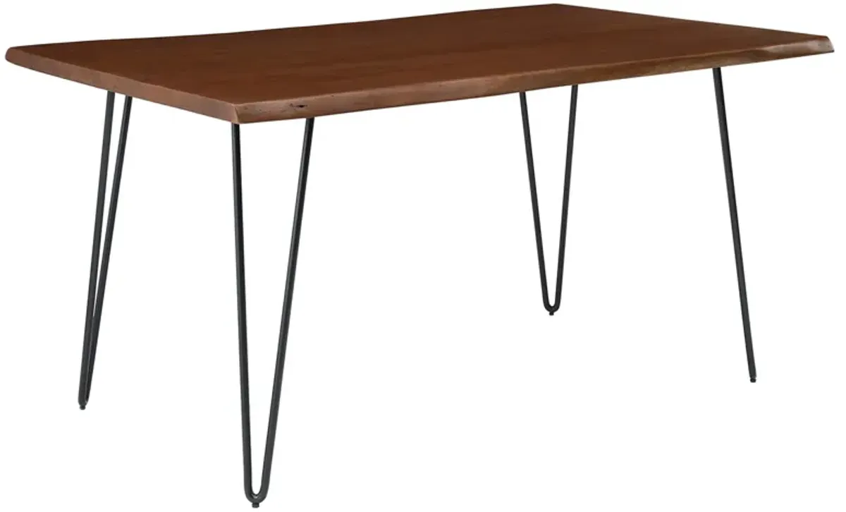 Ardor 60" Live Edge Acacia Wood Acacia Wood Dining Table by Modway Black Walnut