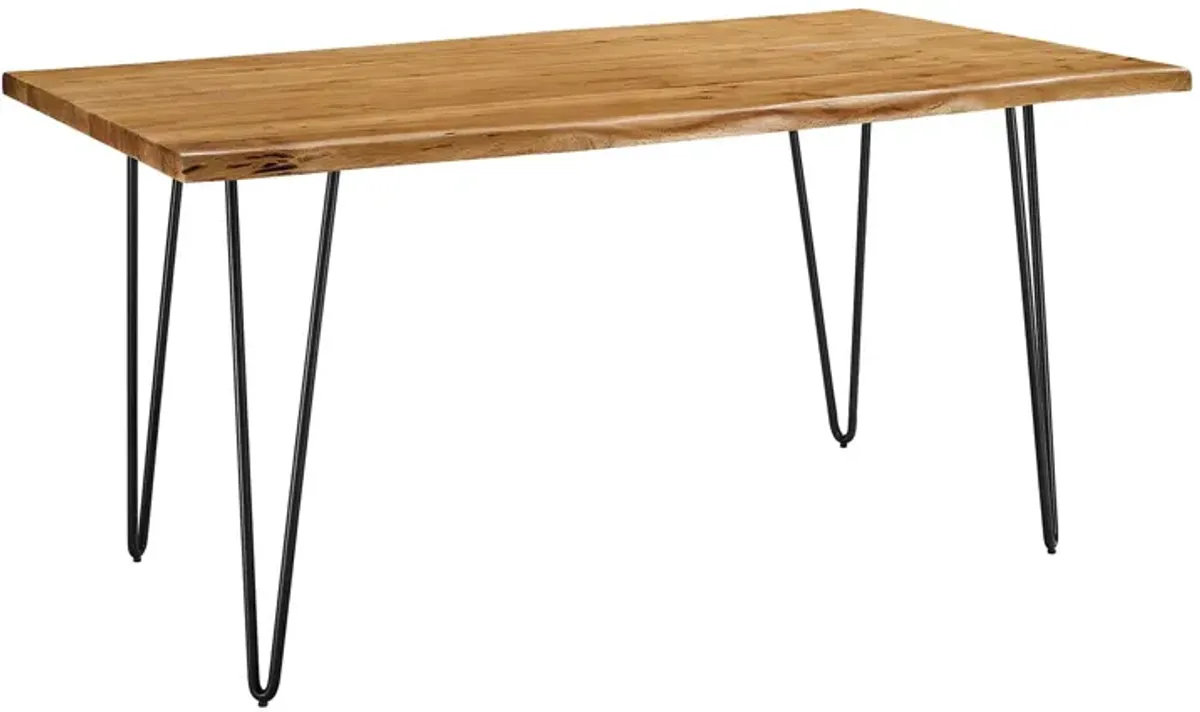 Ardor 60" Live Edge Acacia Wood Acacia Wood Dining Table by Modway Gold Walnut