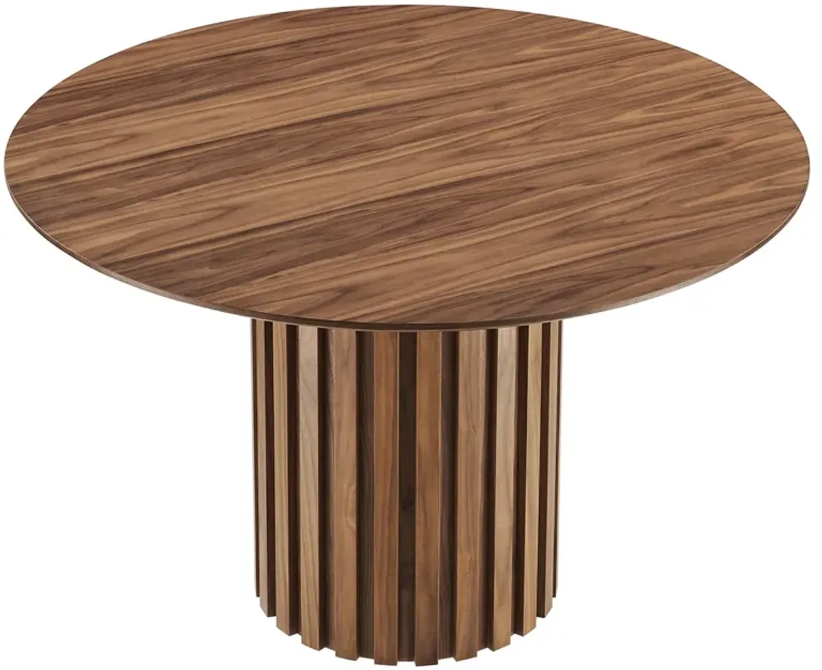 Senja 47" Round Dining Table by Modway Walnut