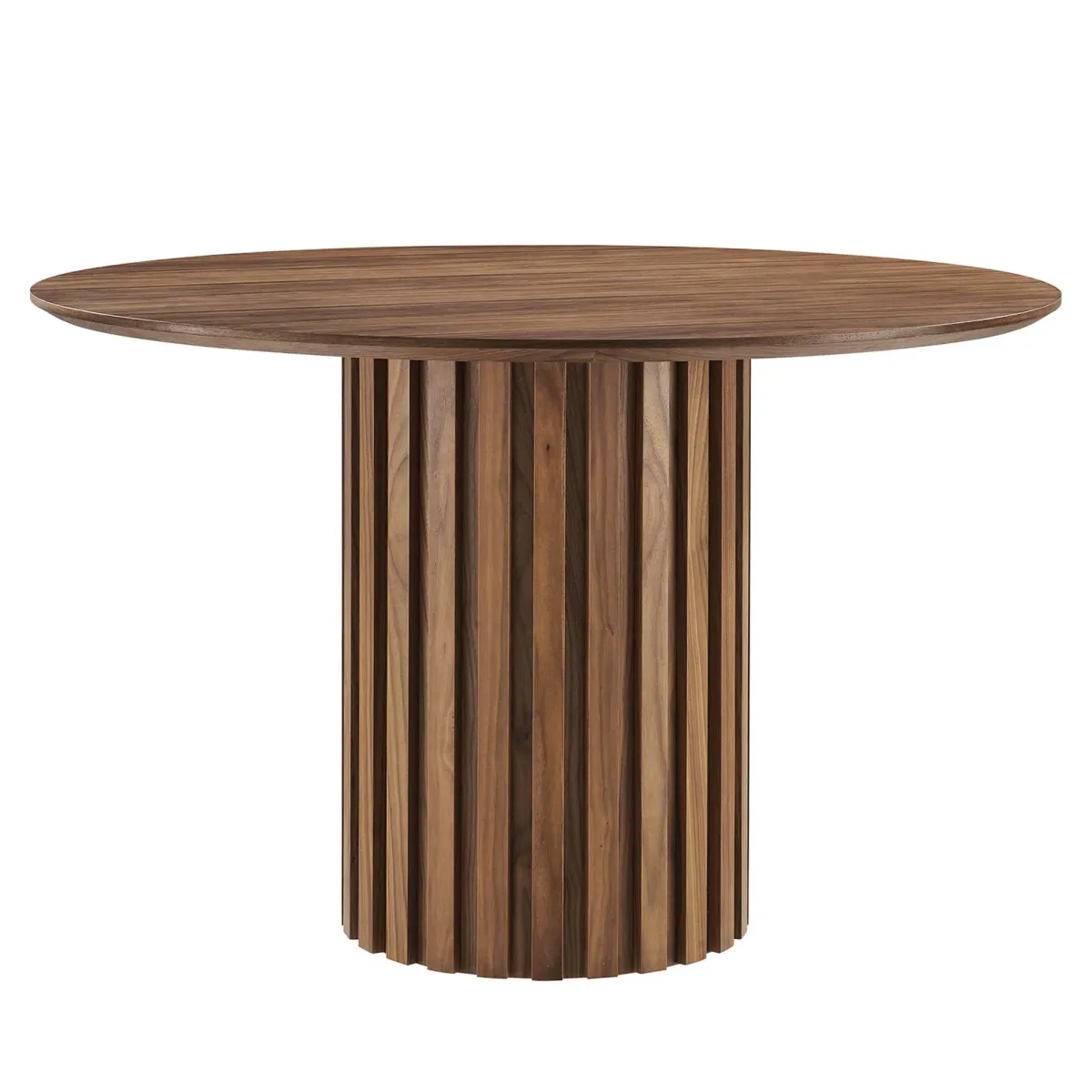 Senja 47" Round Dining Table by Modway Walnut