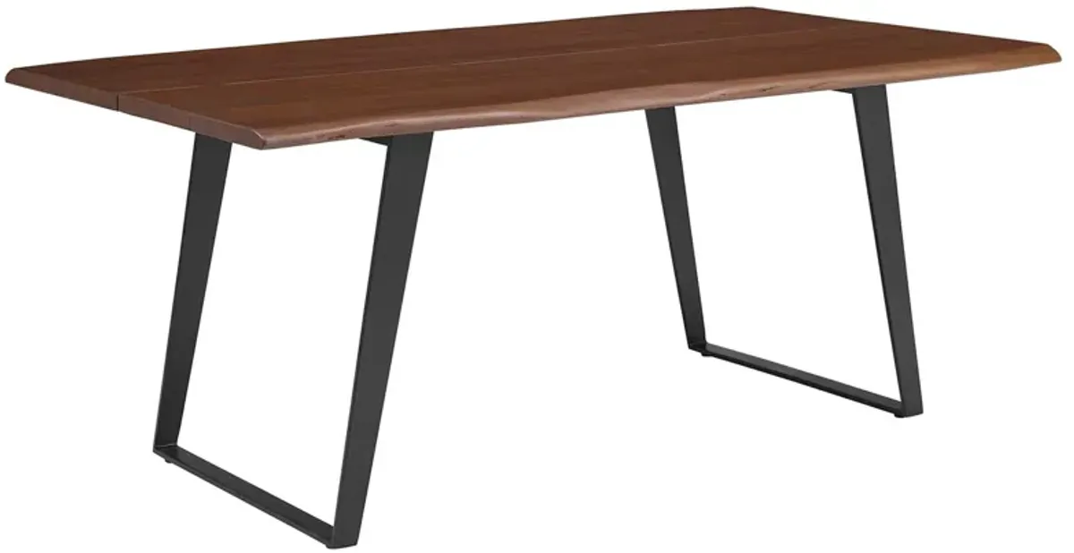 Viggo 74" Live Edge Acacia Wood Dining Table by Modway Black Walnut