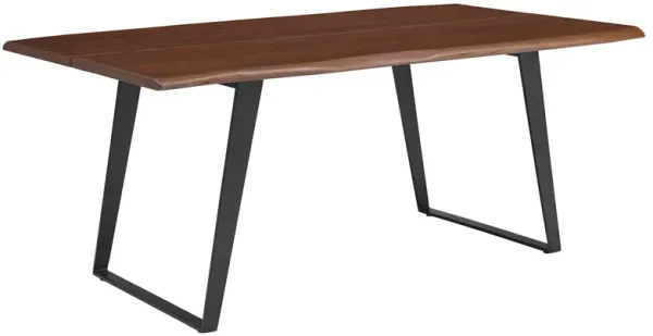 Viggo 74" Live Edge Acacia Wood Dining Table by Modway Black Walnut
