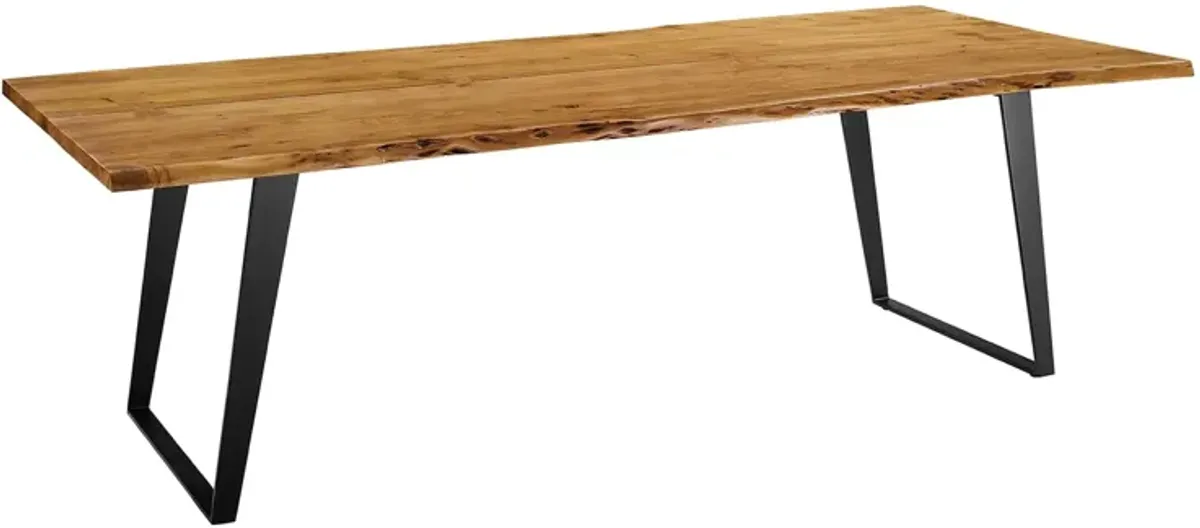 Viggo 96" Live Edge Acacia Wood Acacia Wood Dining Table by Modway Black Walnut