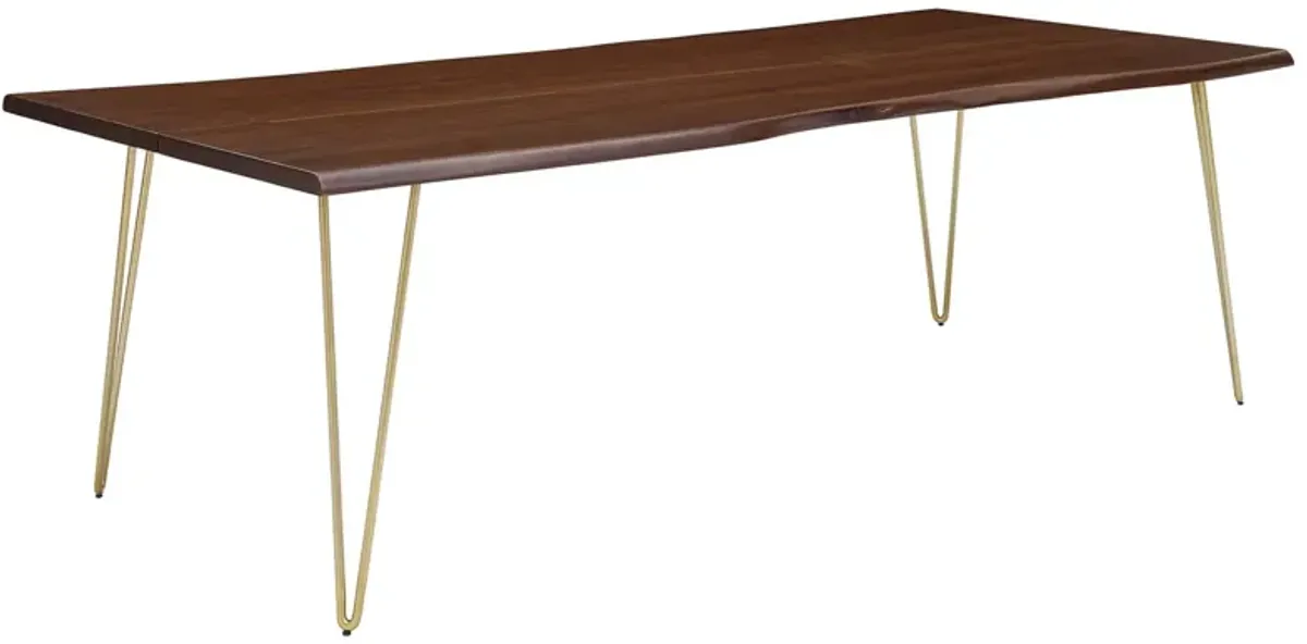 Ardor 96" Live Edge Acacia Wood Acacia Wood Dining Table Gold Walnut