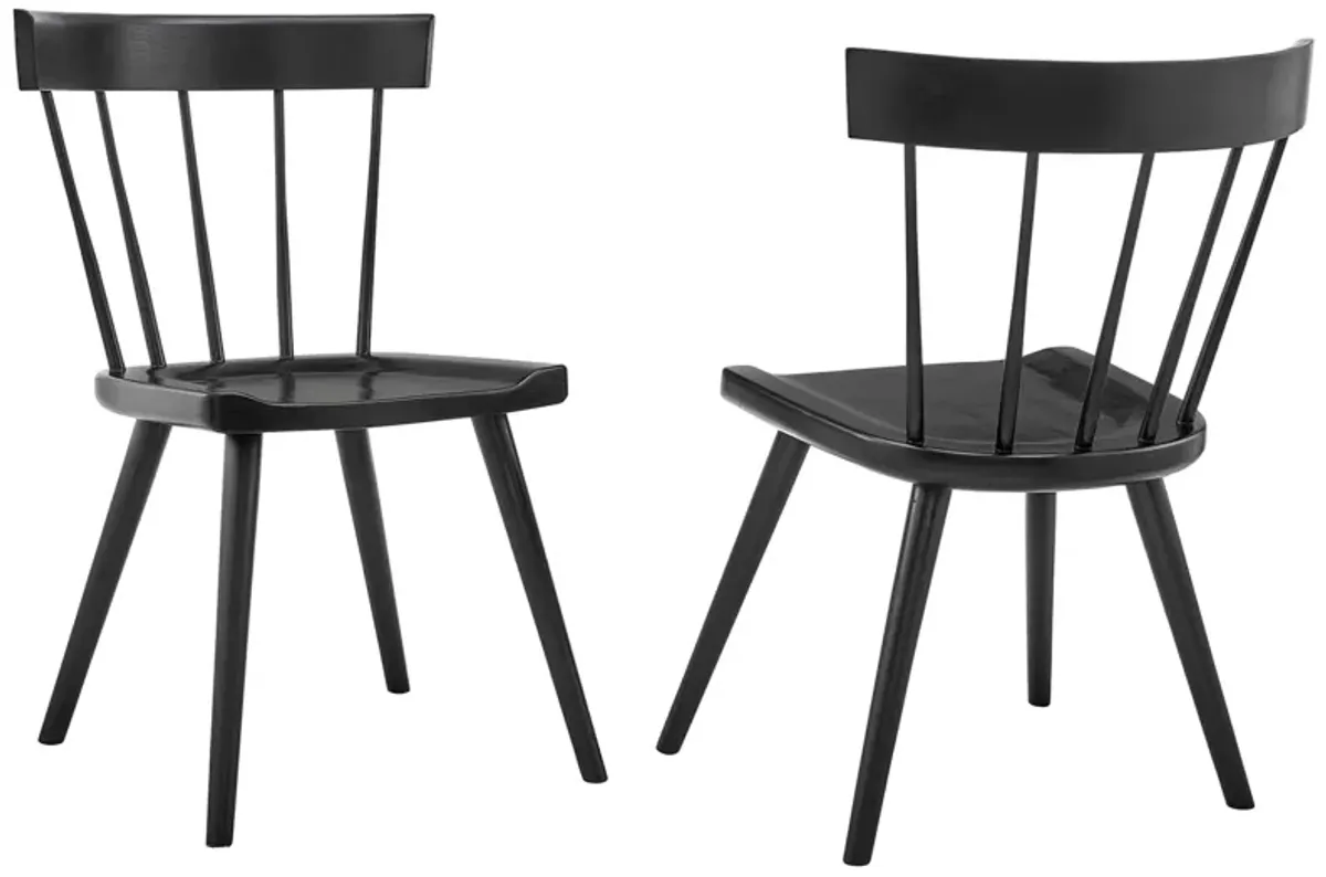 Sutter Wood Dining Side Chair Set of 2 by Modway White