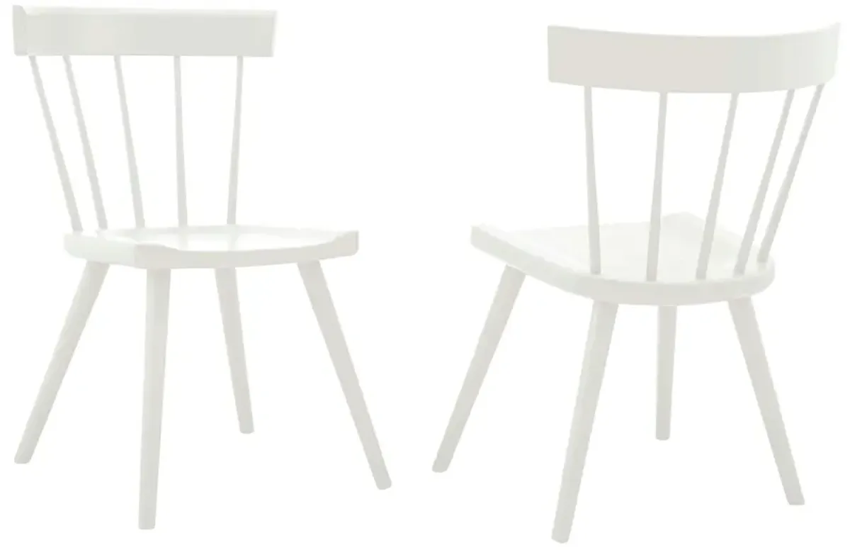 Sutter Wood Dining Side Chair Set of 2 by Modway White