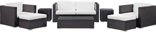 Venice 8 Piece Outdoor Patio Sofa Set by Modway Espresso White