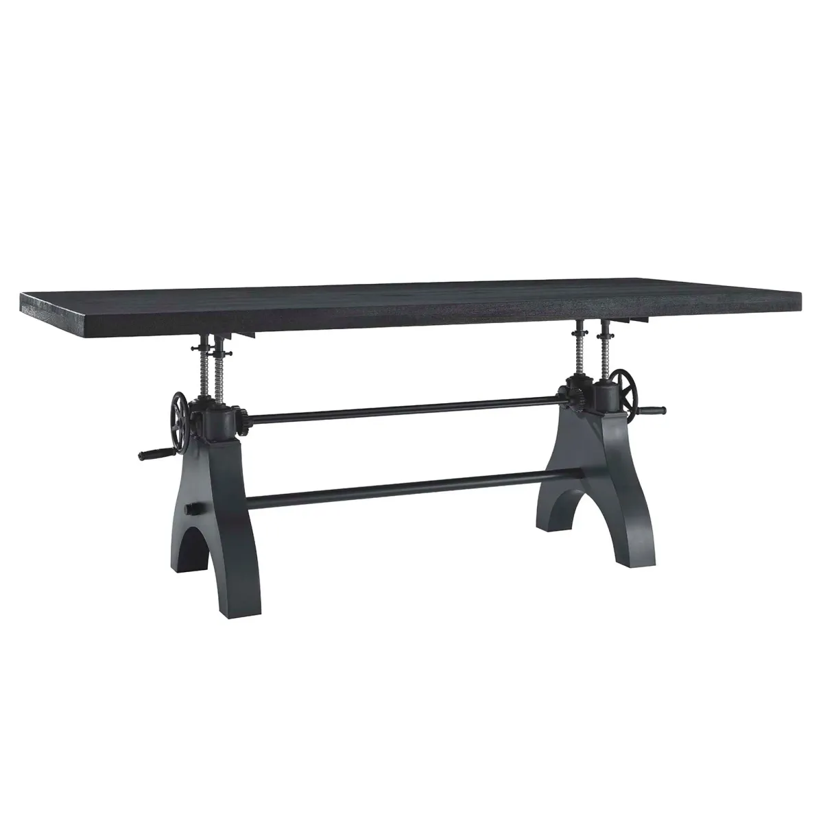 Genuine 96" Crank Adjustable Height Dining and Conference Table by Modway Black Black