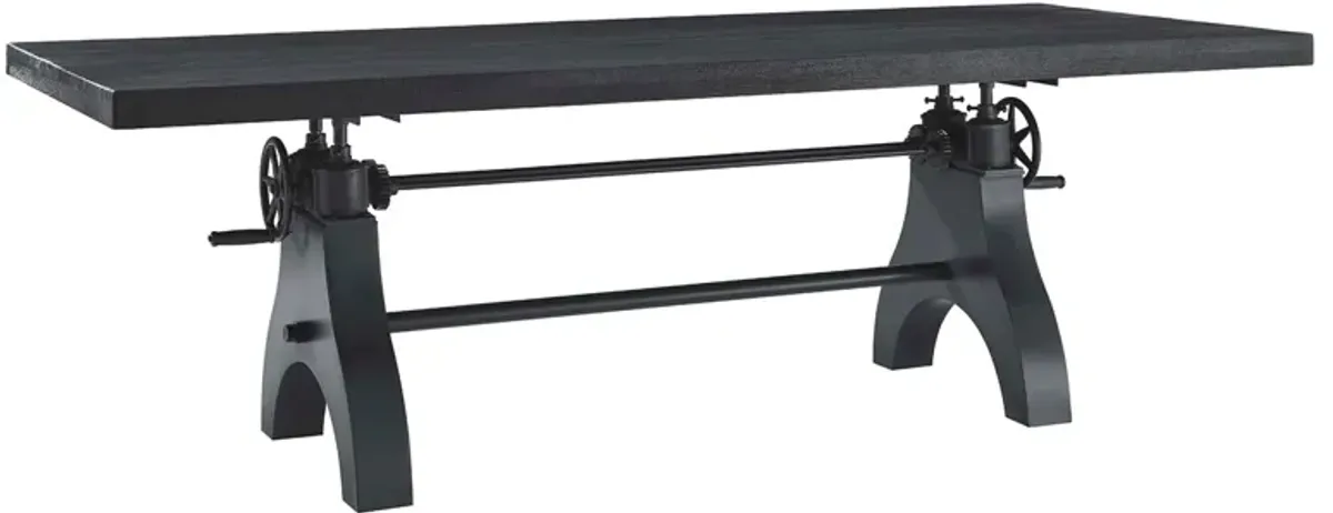 Genuine 96" Crank Adjustable Height Dining and Conference Table by Modway Black Black