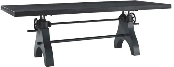 Genuine 96" Crank Adjustable Height Dining and Conference Table by Modway Black Black