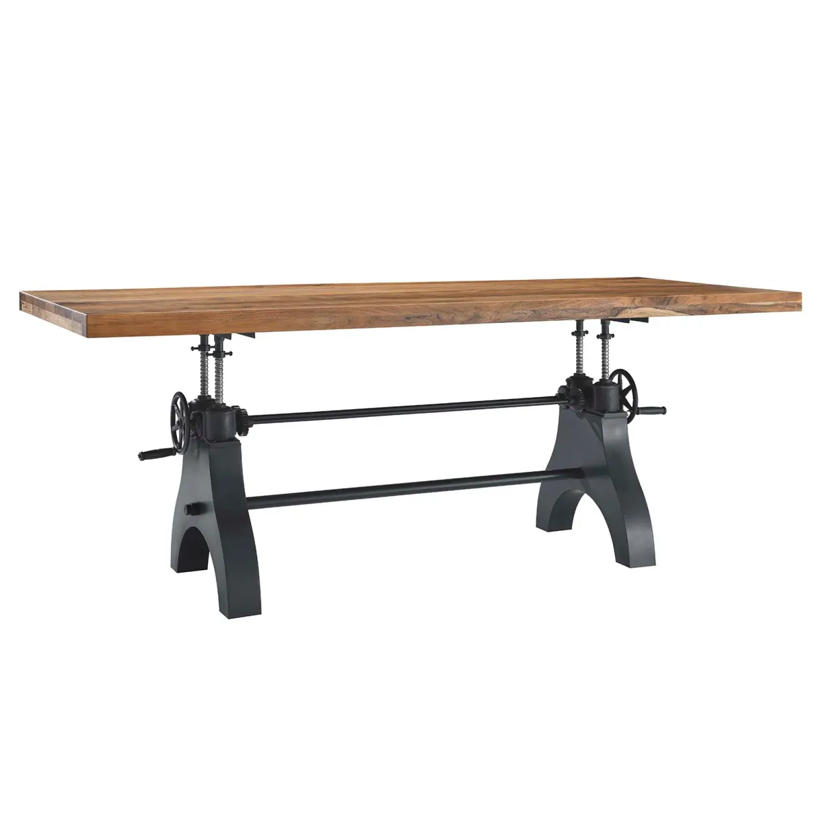 Genuine 96" Crank Adjustable Height Dining and Conference Table by Modway Black Natural
