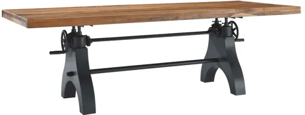 Genuine 96" Crank Adjustable Height Dining and Conference Table by Modway Black Natural