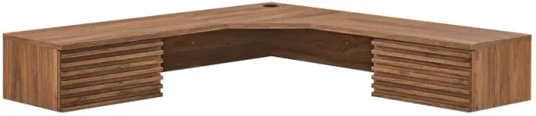 Render Wall Mount Corner Office Desk by Modway Walnut