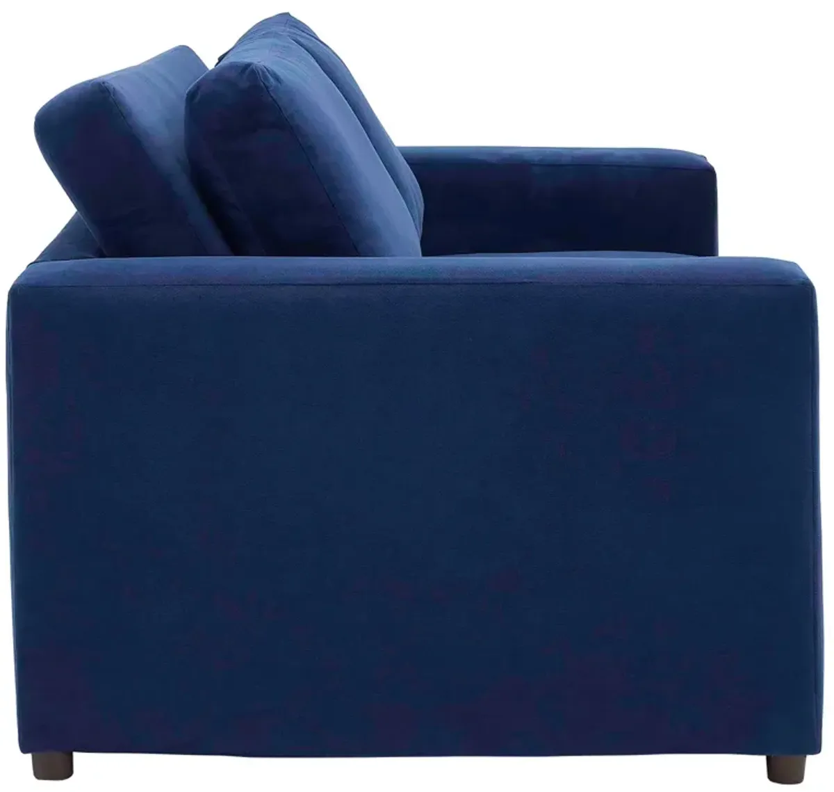 Avendale Velvet Loveseat – Made in the USA With Bench Seat Cushion by Modway Deep Navy