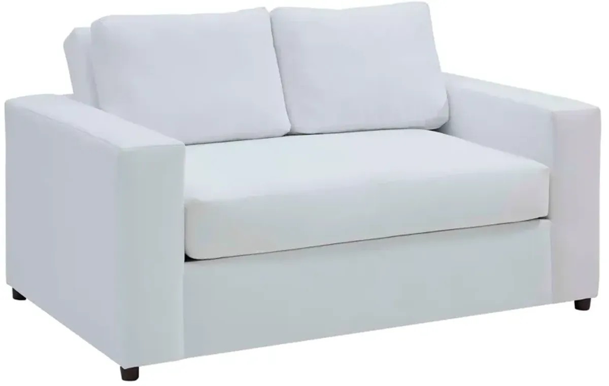 Avendale Velvet Loveseat – Made in the USA With Bench Seat Cushion by Modway Dove White