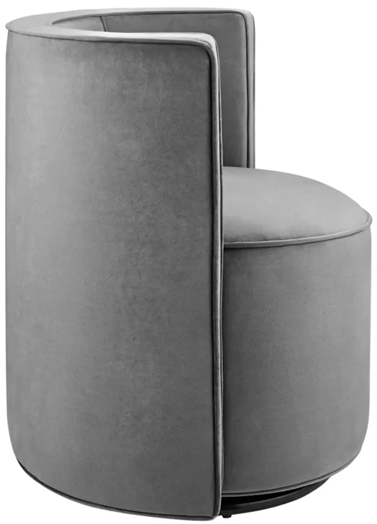 Della Performance Velvet Fabric Swivel Chair by Modway Gray