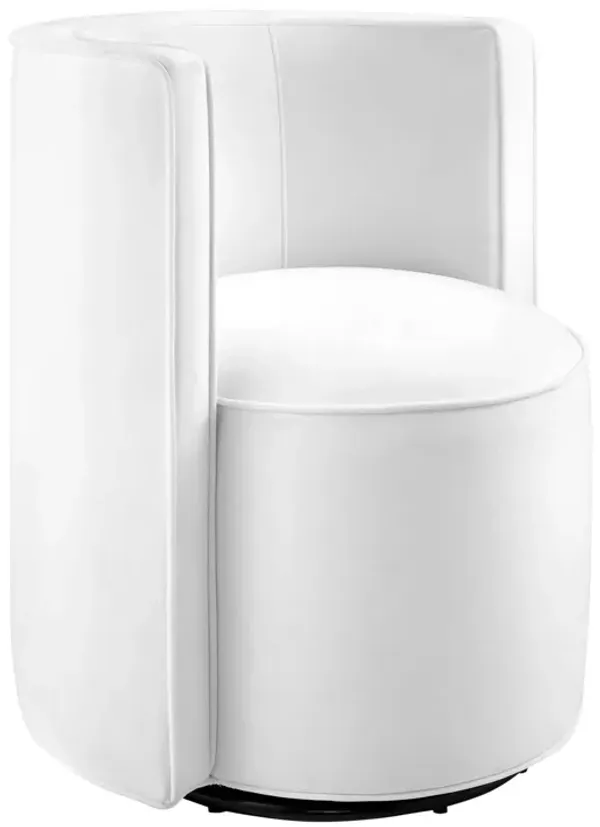 Della Performance Velvet Fabric Swivel Chair by Modway White